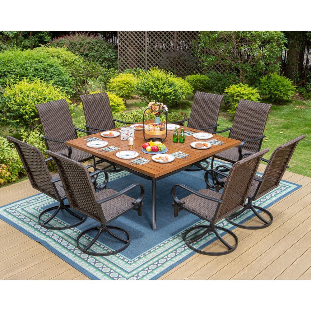 9 piece square patio best sale dining set