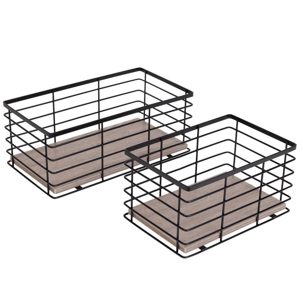 Smart Design Kitchen Caddy with Premium Wooden Accents, 2 Pack (Assorted  Colors)