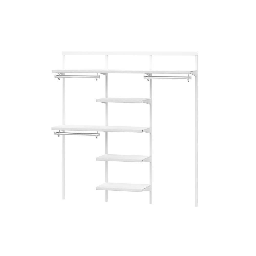 Everbilt Genevieve 4 ft. White Adjustable Closet Organizer Long