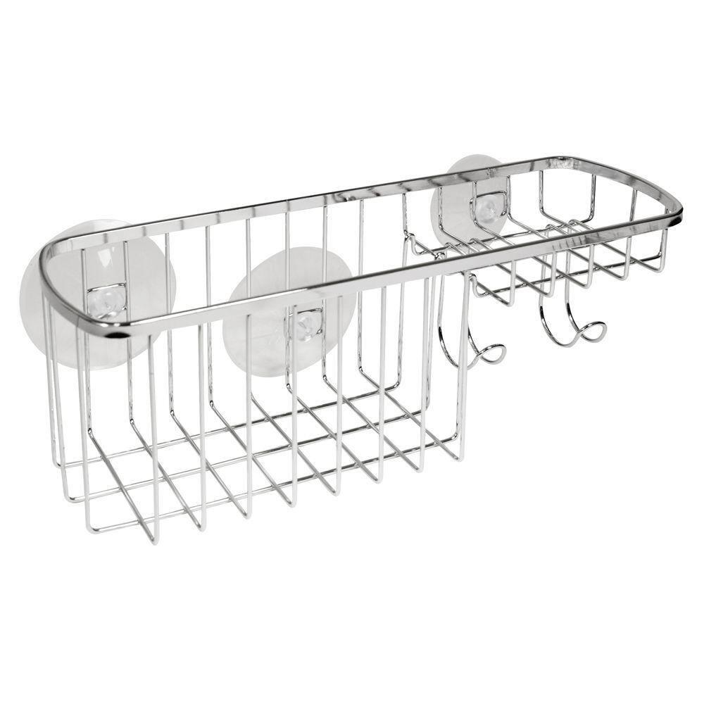 Idesign Gia Shower Suction Combo Basket Chrome : Target