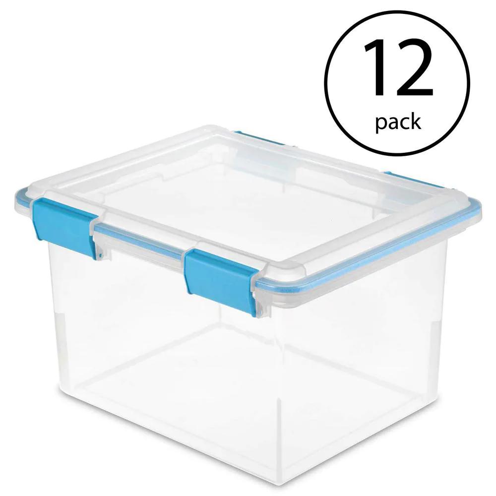 Sterilite 32 Qt. Clear Gasket Box with Clear Base and Lid (24-Pack), Storage  Bins