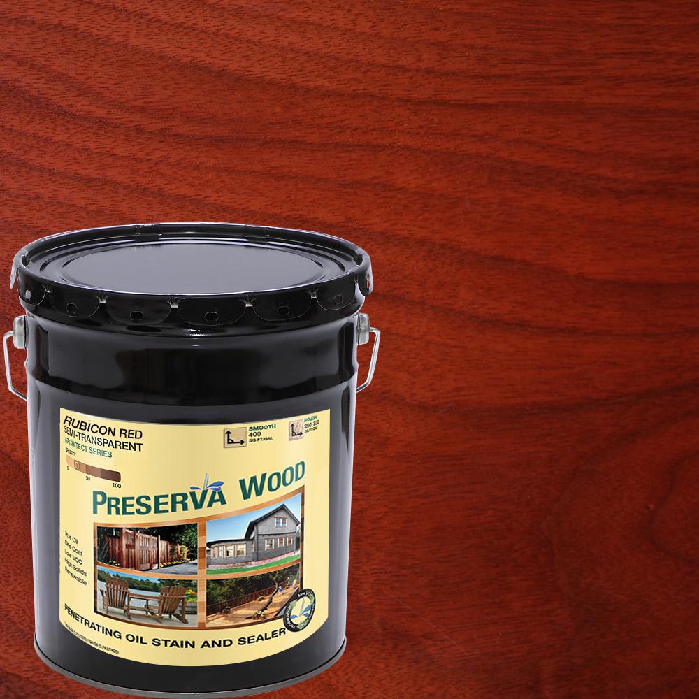 Preserva Wood 1 gal. Semi-Transparent Oil-Based Rubicon Red