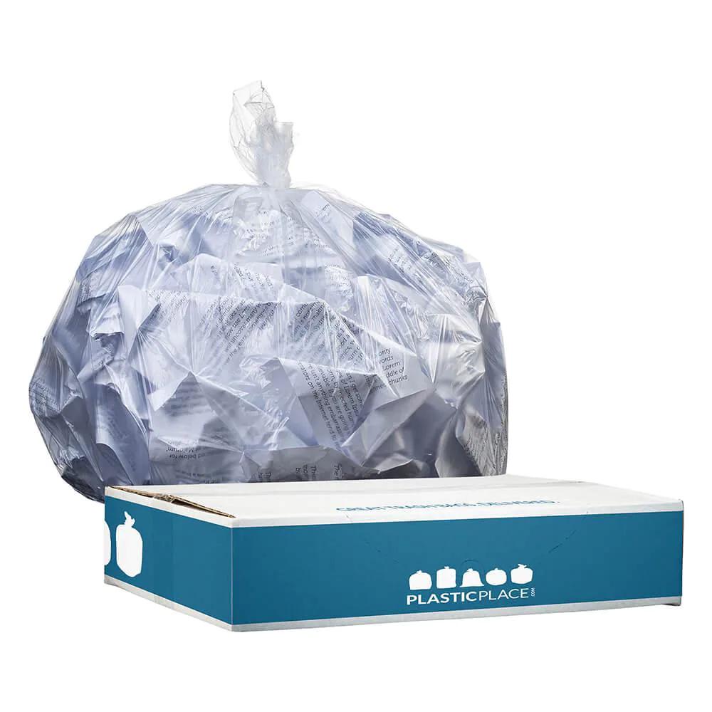 Plasticplace 20-30 Gal. Clear High-Density Trash Bags (Case of 500