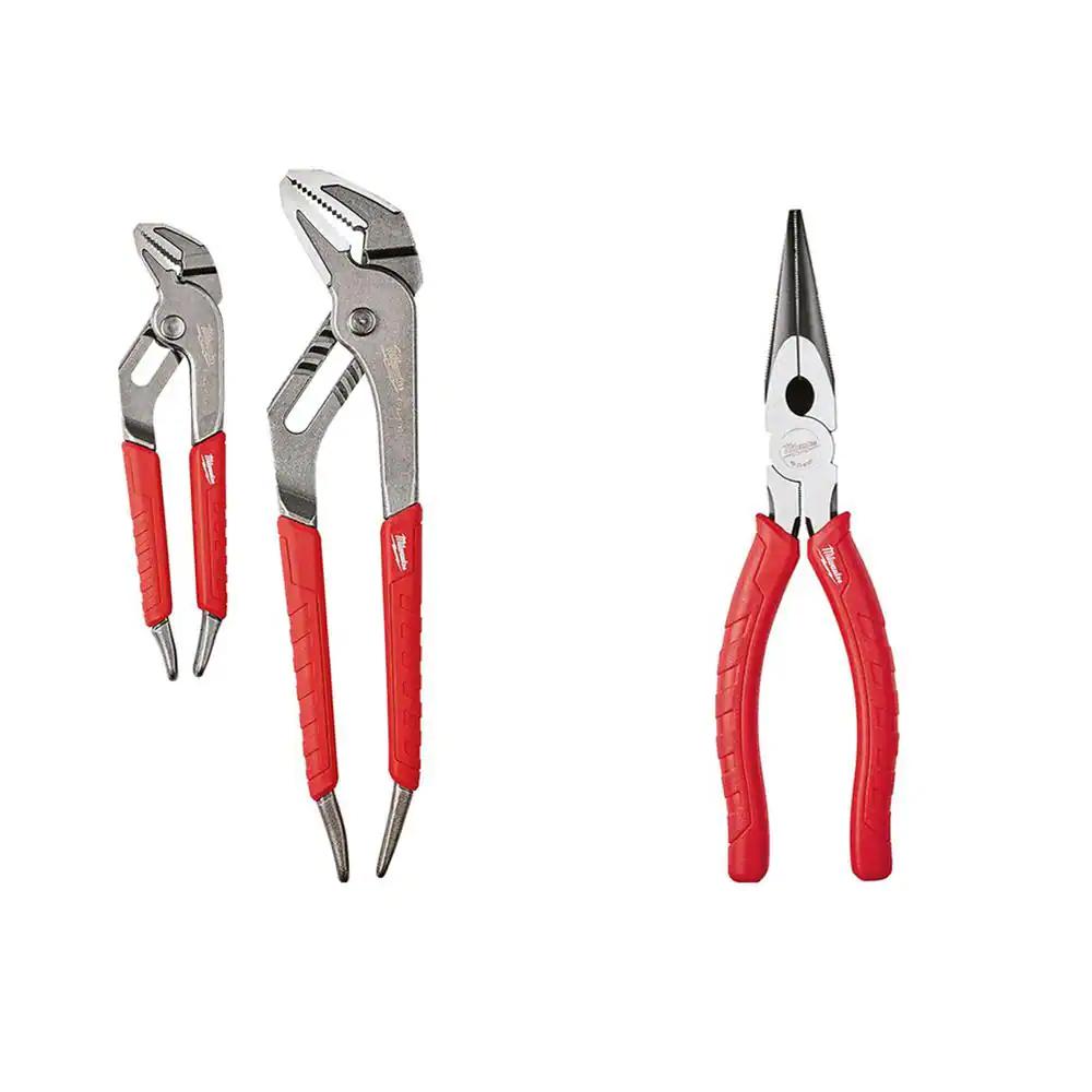 Milwaukee 6 in. and 10 in. Comfort Grip Straight Jaw Pliers Set, All  Trades Tongue & Groove Pliers