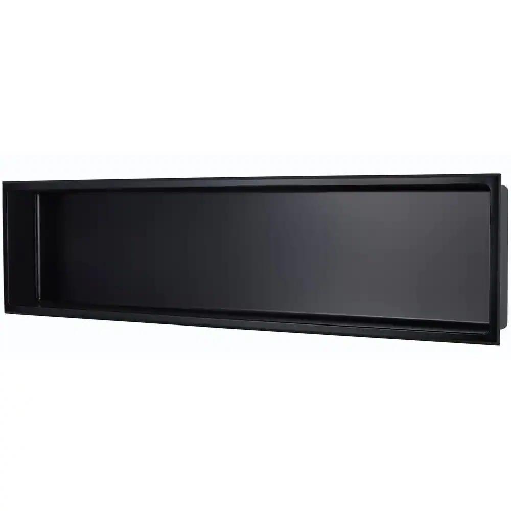 AKDY 12-in x 24-in Matte Black Stainless Rectangular Shower Niche