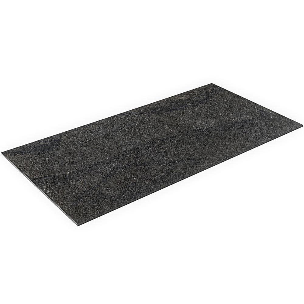 Ivy Hill Tile Dominion Charcoal Black 23.62 in. x 47.24 in. Matte Limestone Look Porcelain Floor and Wall Tile (15.49 Sq. ft./Case)