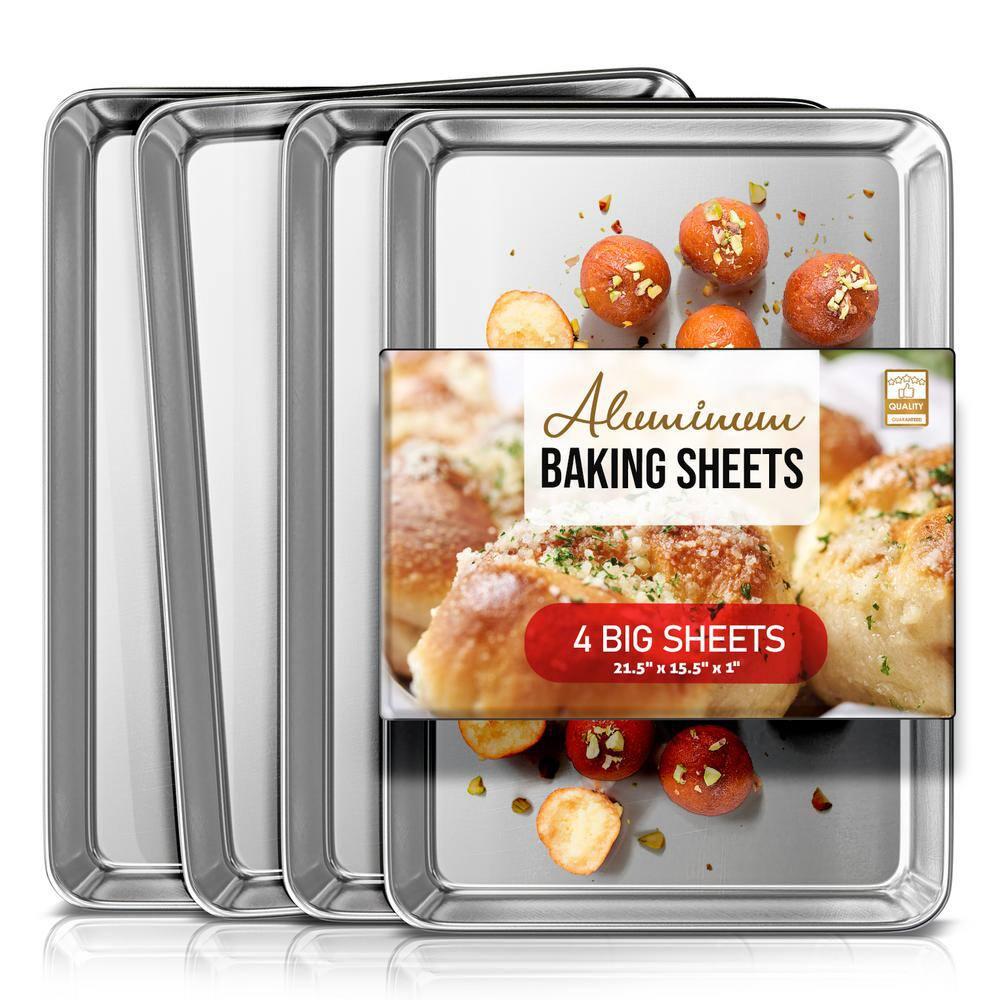 EATEX 4-Pack Aluminum Large Baking Sheet Pan, Steel Nonstick