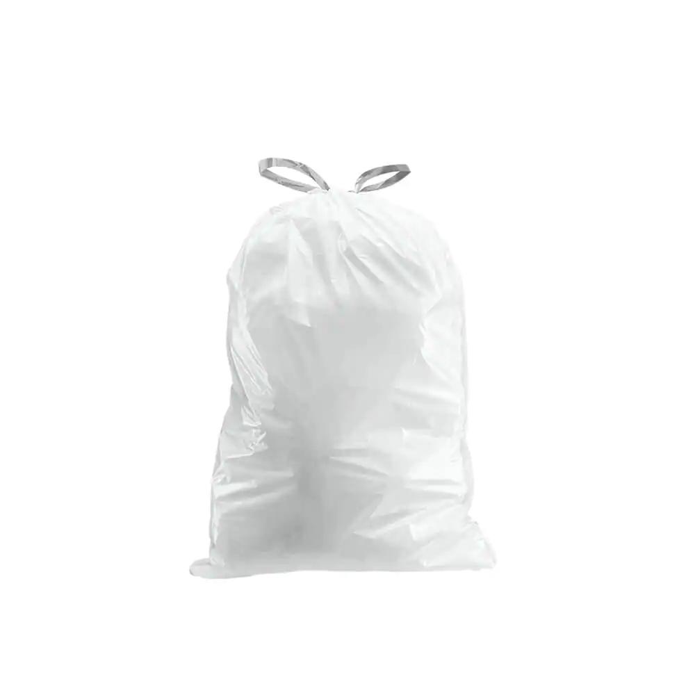 Plasticplace simplehuman * Code H Compatible Packs, White Drawstring Garbage Liners 8-9 Gallon, 18.5 x 28 (20 Count/5 Pack)