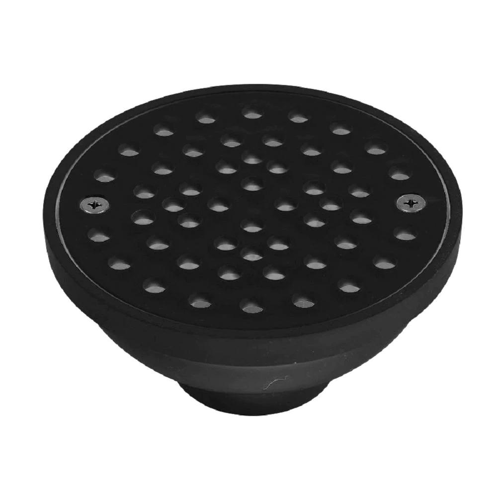 Oatey Round Black ABS Area Floor Drain with 4 in. Round Screw-In