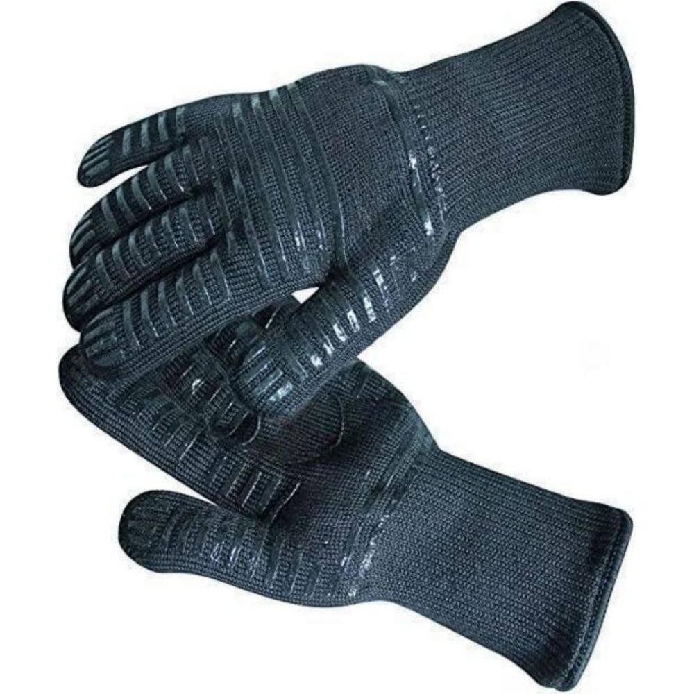 Cubilan BBQ Gloves, Black Grilling Gloves Heat Resistant Oven
