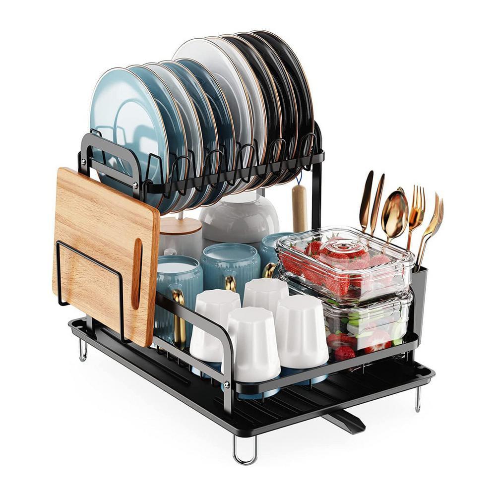 Aoibox Single Tier Drying Dish Rack Drain Board Utensil Holder