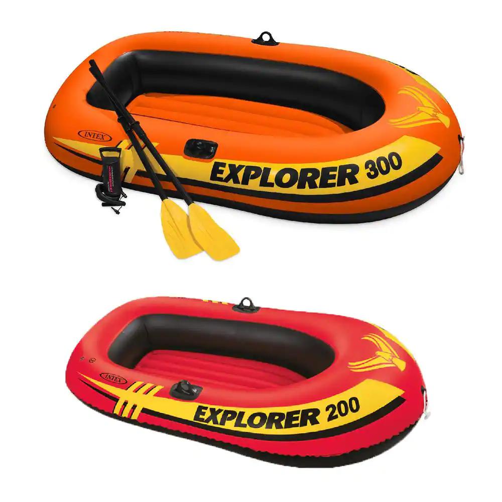 Intex Orange and Yellow 3-Person Fishing Raft with Pump and