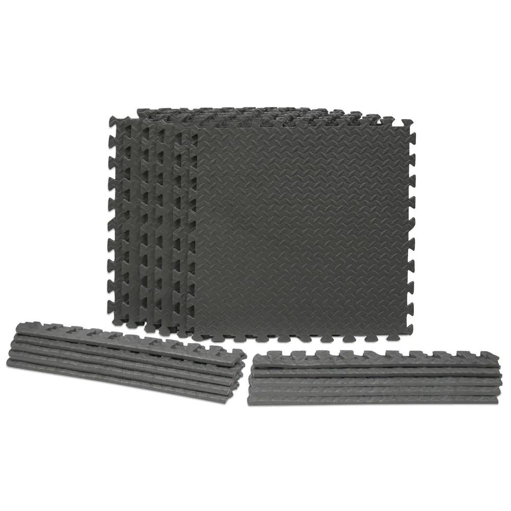 TrafficMaster Tm1264 Dark Gray 24 in. x 24 in. x 0.47 in. Foam Interlocking Gym Floor Tiles (6 Tiles/Pack) (24 Sq. ft.)