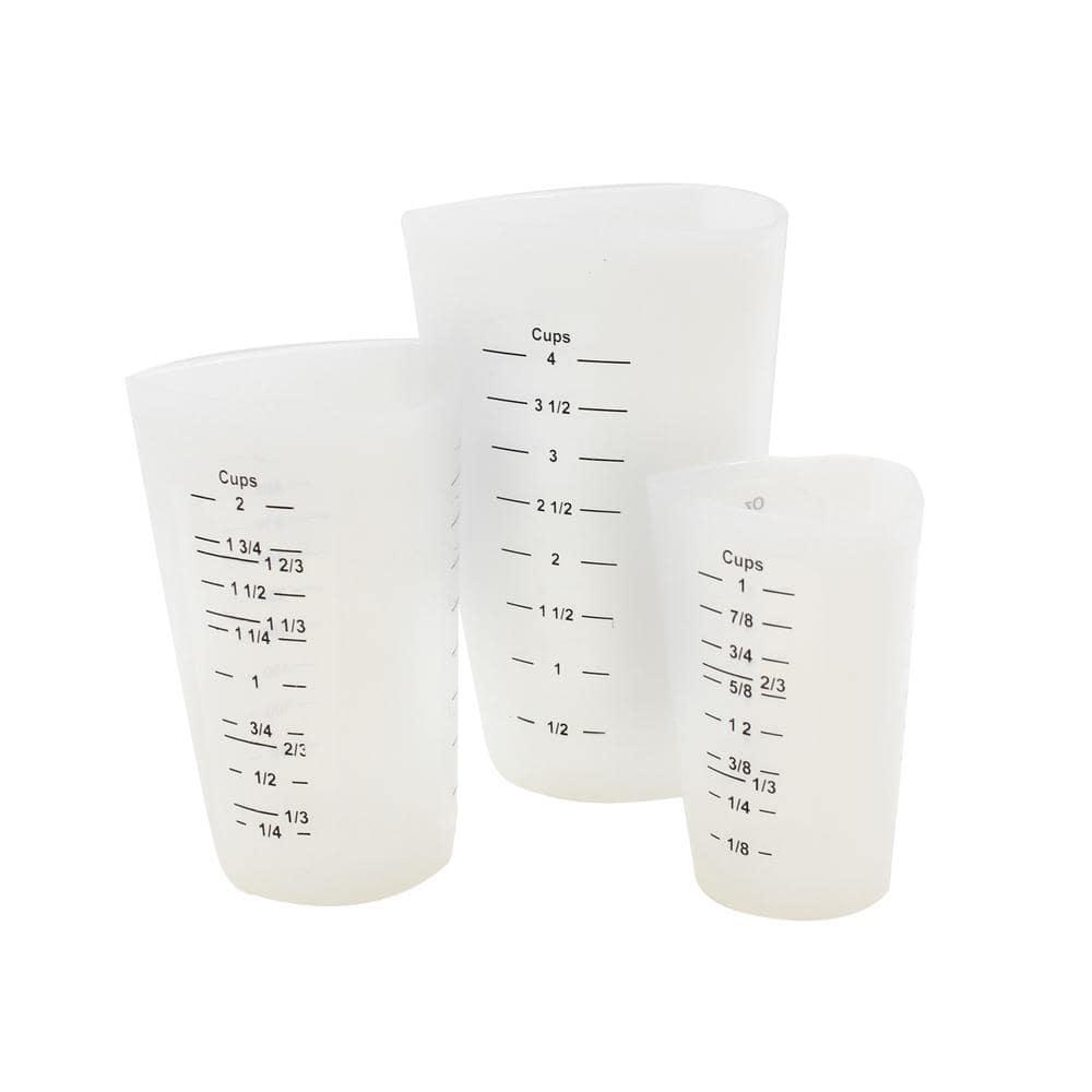 TableCraft 3-Piece Silicone Measuring Cup Set (6-Pack)