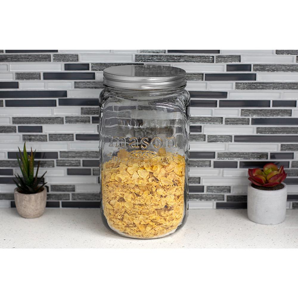 153.6 oz. X-Large Glass Mason Canister Jar, Clear