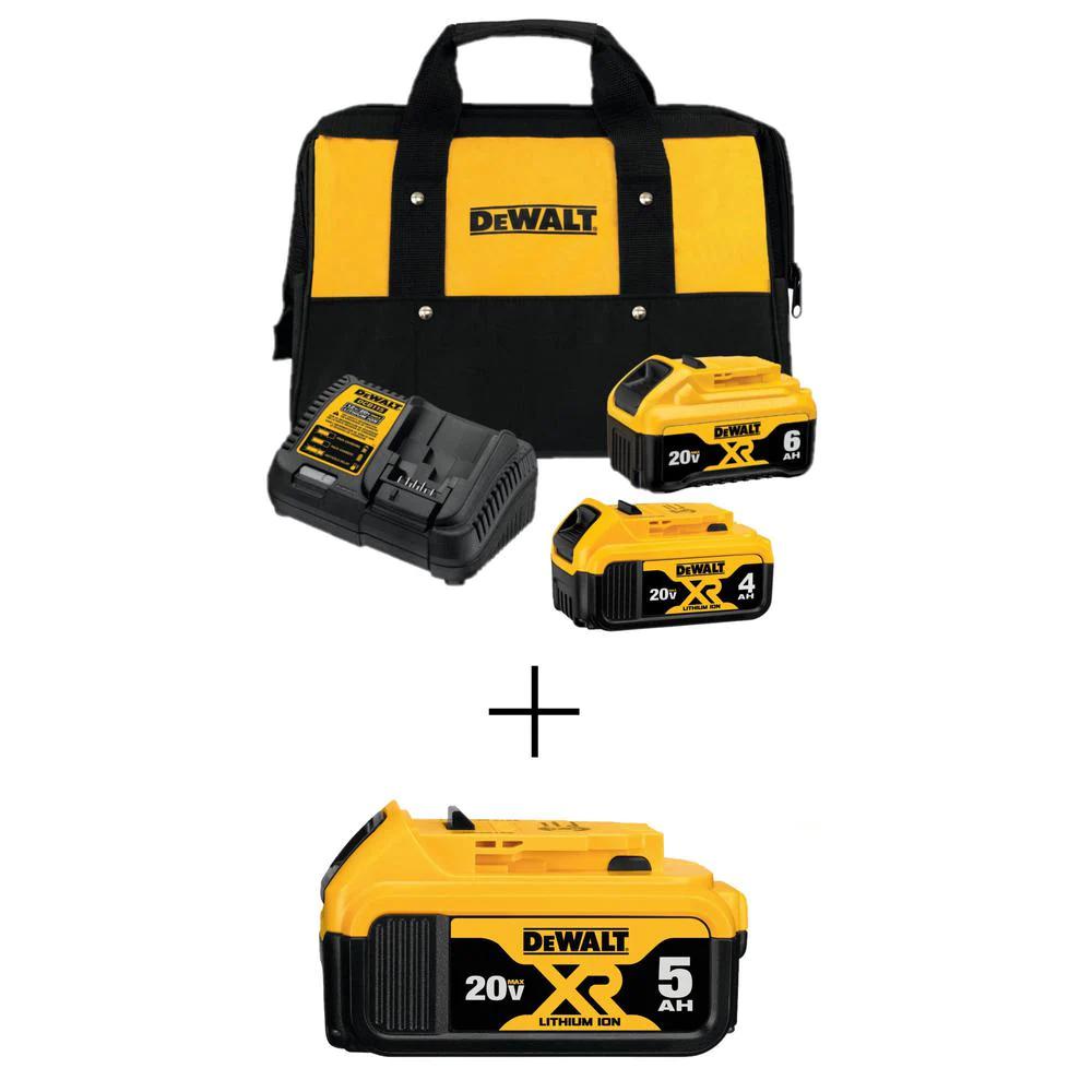 DEWALT 20V MAX Lithium Ion Battery Starter Kit with 6.0Ah Power