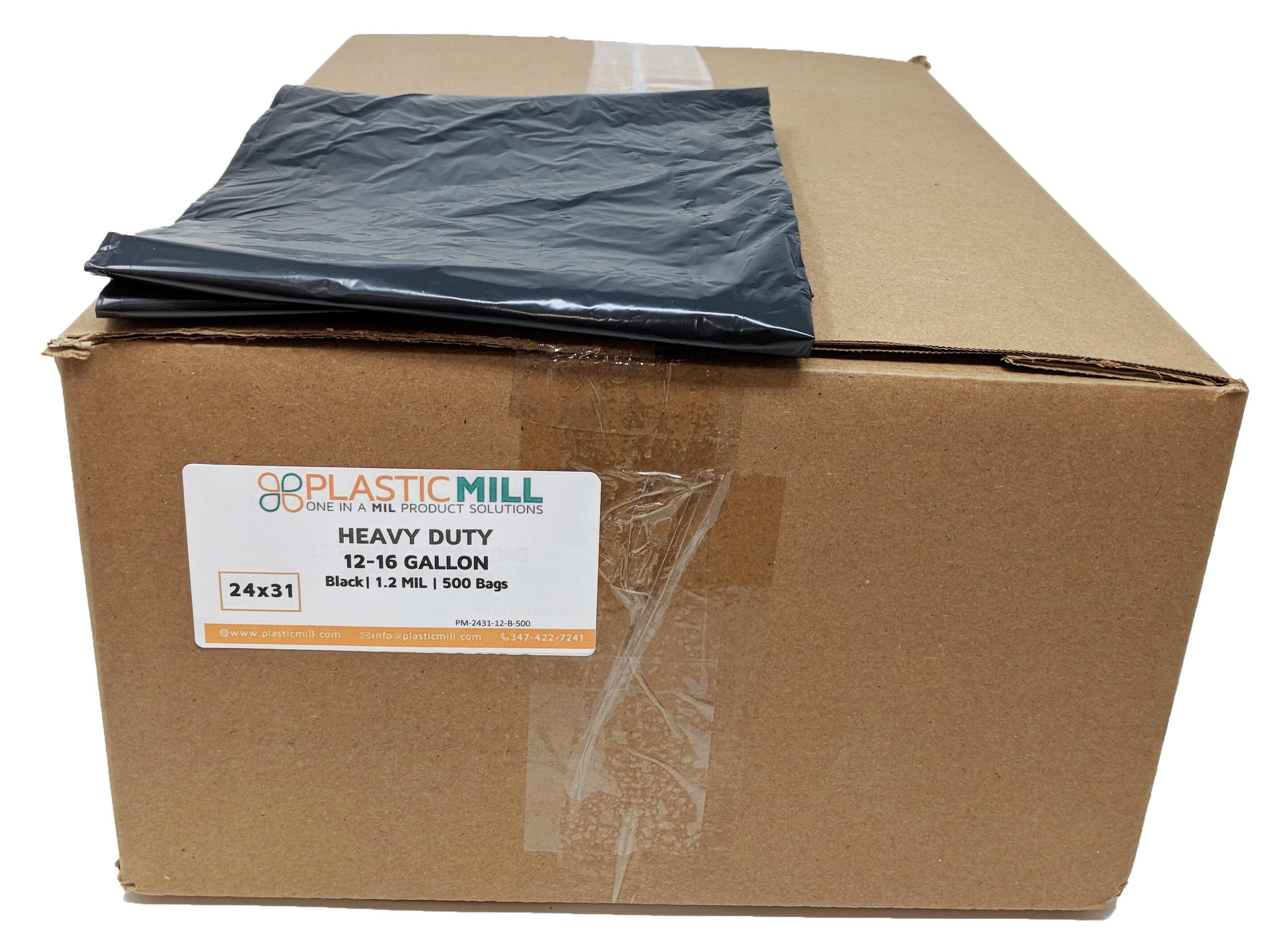 PlasticMill 24 in. W x 23 in. H 8 Gal. 1.2 mil Black Trash Bags