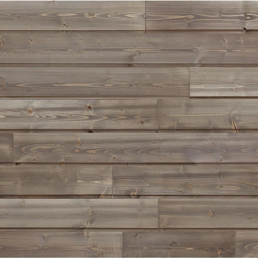 Style Selections Weathered Grey Pine Wood Shiplap Wall Plank Kit (Coverage Area: 10.5-sq ft) in Gray | 51005