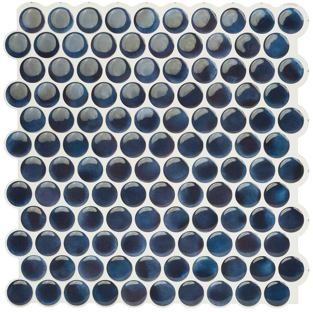 Smart Tiles Penny Davy Navy Blue 9-in x 9-in Glossy Resin Penny