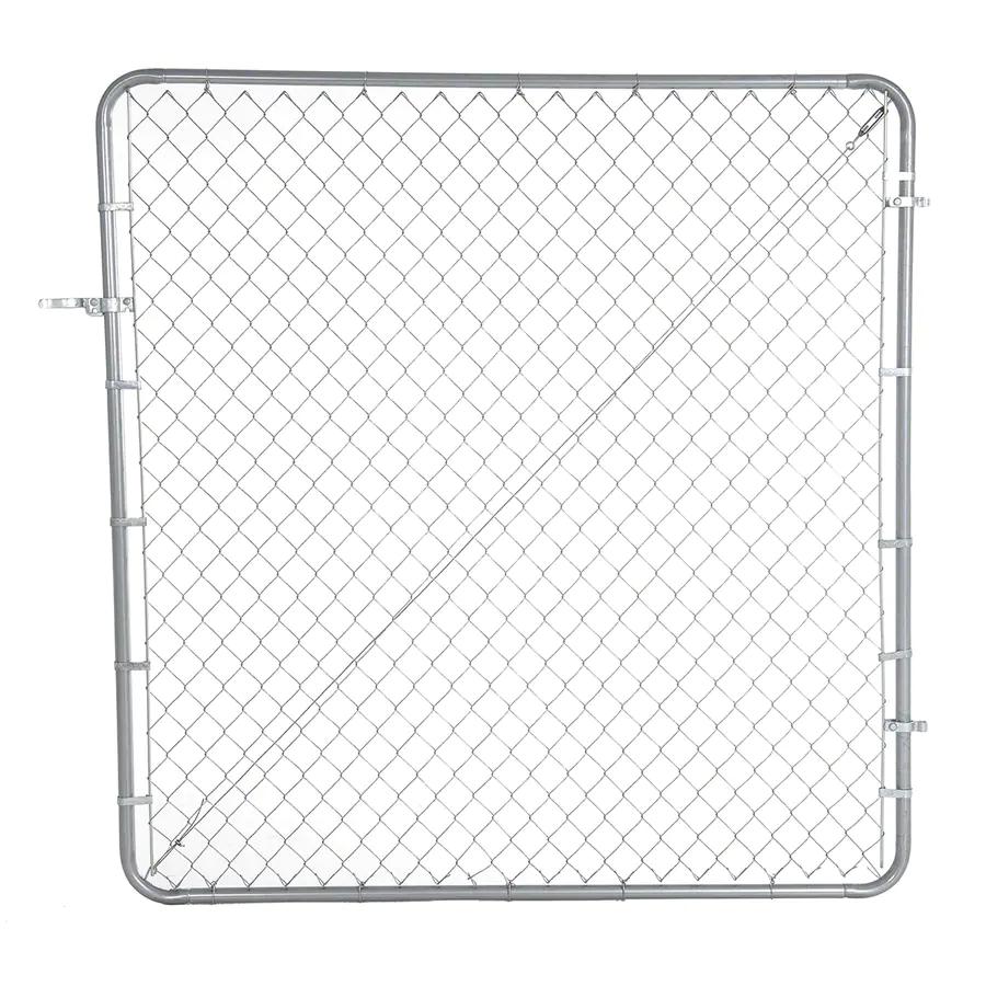 Fit Right 6-ft H x 6-ft W Galvanized Metal Walk-thru Chain Link Fence Gate  Kit with Mesh Size 2-in in the Chain Link Fencing department at