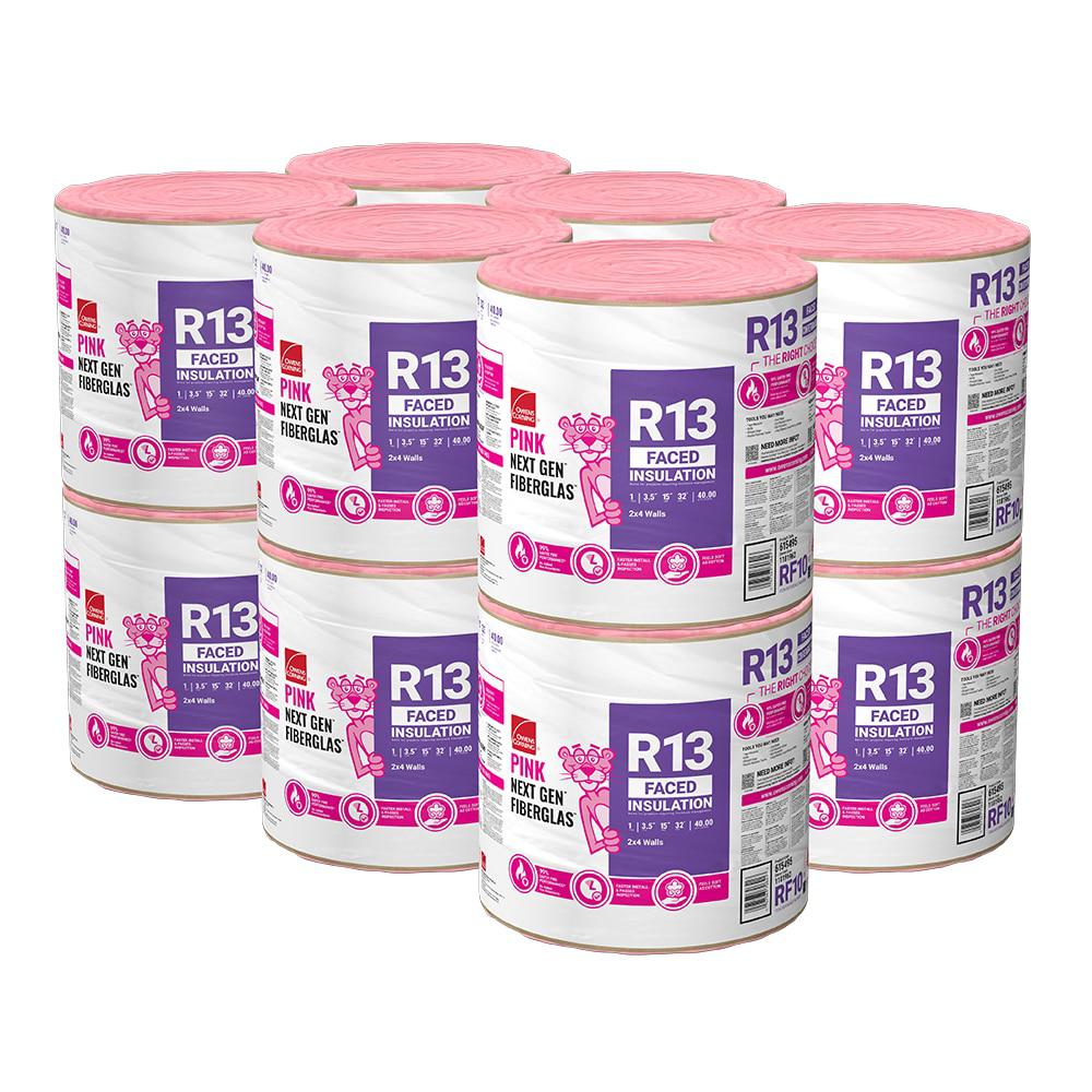 Owens Corning R 13 Single Faced Fiberglass Roll Insulation 40 sq