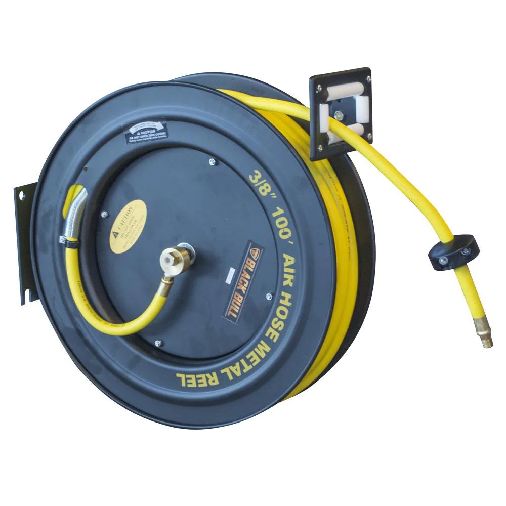 Black Bull 100 Foot Retractable Air Hose Reel with Auto Rewind
