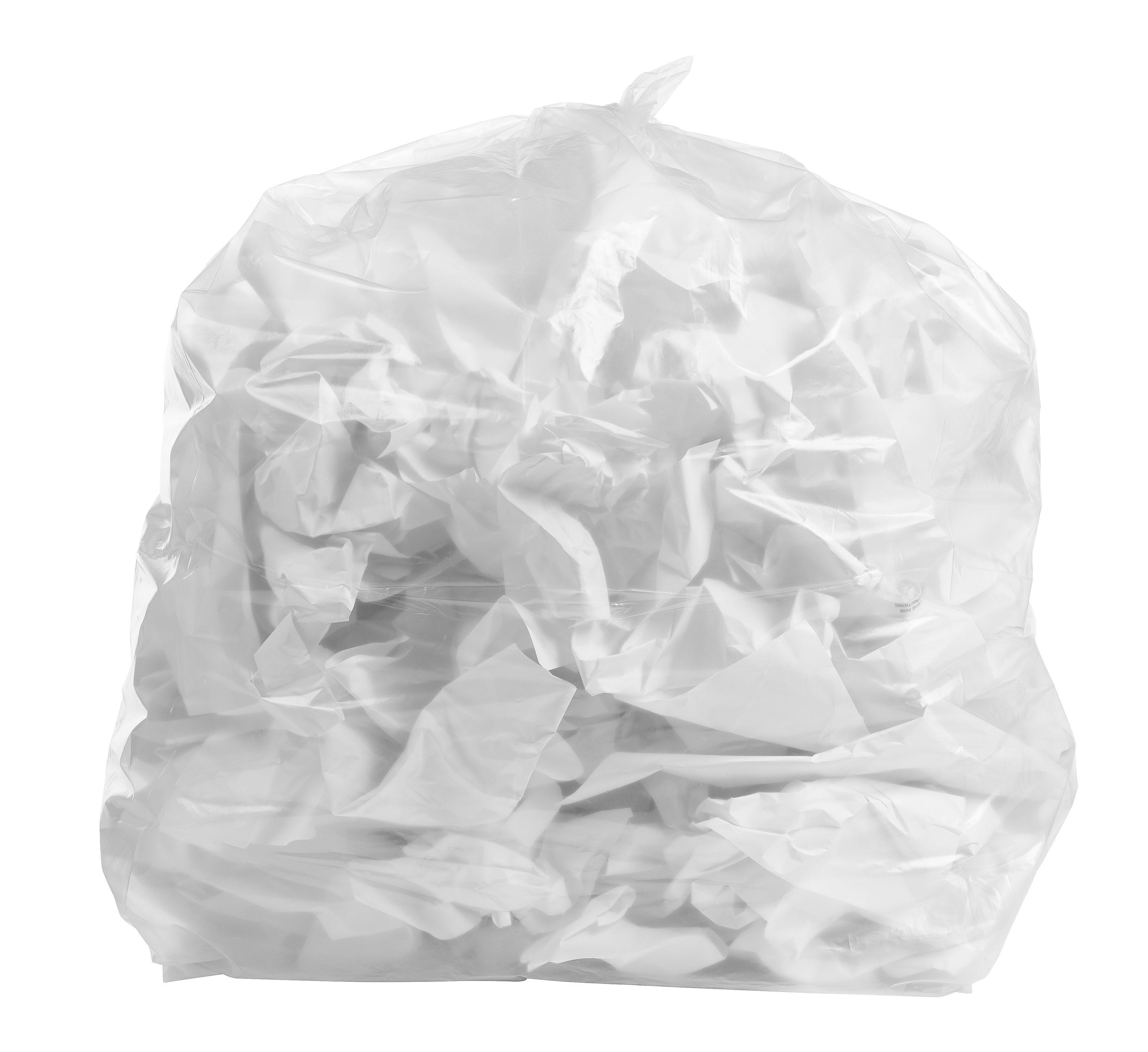 PlasticMill 55-Gallons Clear Outdoor Plastic Recycling Trash Bag