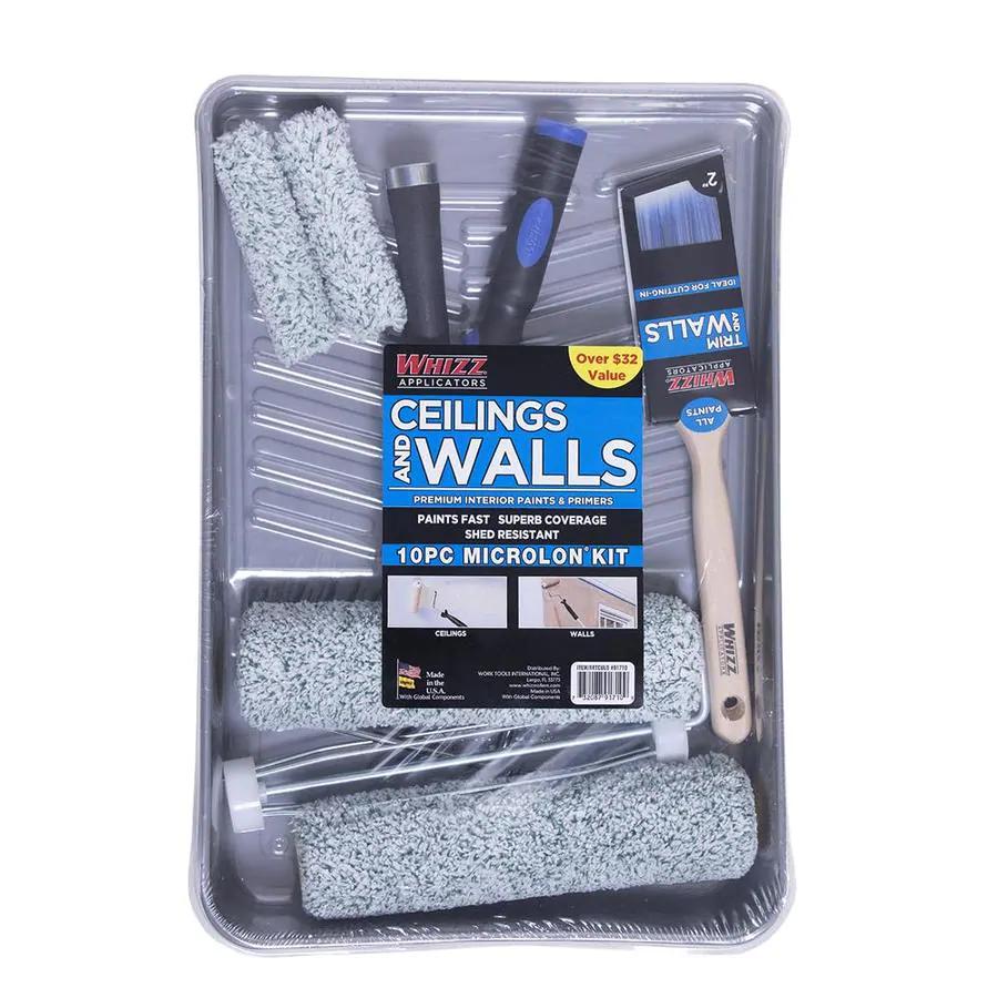 WHIZZ MICROLON Ceilings and Walls 10-Piece Synthetic Blend Paint Roller Kit  in the Paint Applicator Kits department at