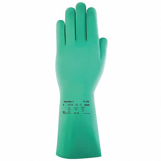 green chemical gloves